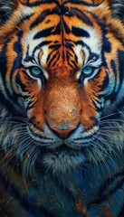 Sticker - Tiger Closeup Portrait. Generative ai