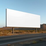 Fototapeta Na ścianę - Blank White Billboard in the Middle of the Highway. Generative ai