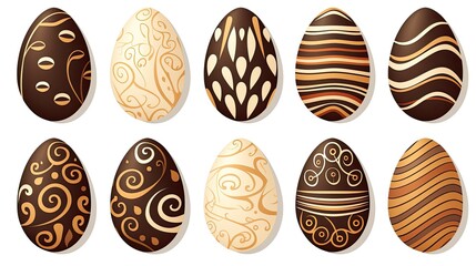 Poster - set of easter eggs vector