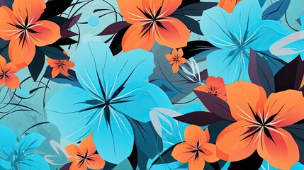 Canvas Print - background with flowers