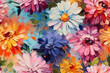 Hintergrund von bunten Blumen - Textur im Aquarell Ölfarbe Stil - Nahtloses Muster 