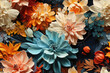 Vintage bunte Blumen Hintergrund - Nahtloses Muster - Wiederholende Textur im realistischen Stil
