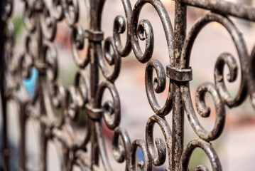 A typical handrail bar in vintage style, mounted somewhere in the medina of Marrakech