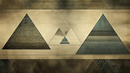 Canvas Print - Ancient geometrics pyramid in the dark