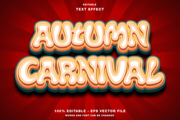 Wall Mural - Autumn carnival 3d modern text style effect editable