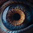 Blue Eye Close Up Gorgeous Eye Color Detailed photorealistic AI Generated Illustration