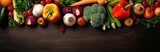 Fototapeta Kuchnia - Food background with assortment of fresh organic vegetables