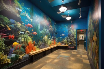 Wall Mural - murals of marine life, with vibrant fish and coral, created with generative ai