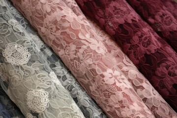 Canvas Print - fabrics with lacey and intricate patterns, perfect for clothing, created with generative ai