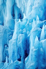 Poster - blue ice formations in a glacier, created with generative ai