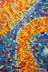 Wall Mural - colorful mosaic pattern symbolizing unity in diversity, created with generative ai