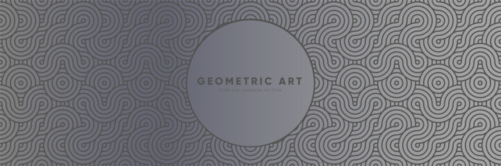 Wall Mural - Dark Silver Seamless Geometric Pattern with a Halftone Fashion Design - Vintage Retro Style in Metallic Brutalism from Japanese, Chinese, Indian, Korean Islamic Traditions.