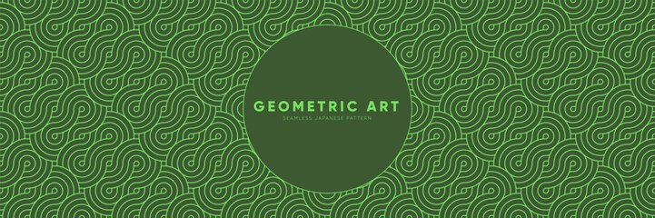 Wall Mural - Natural Graphic Design Background. Japanese Inspired Wavy Seamless Solid Geometric Pattern.