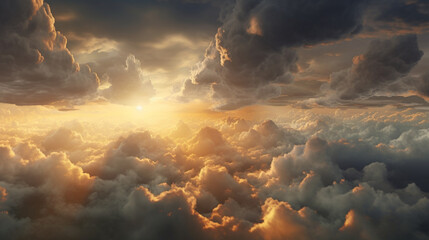 Wall Mural - sunset and clouds HD 8K wallpaper Stock Photographic Image