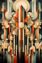 Canvas Print - geometric shapes overlapping and creating patterns, created with generative ai