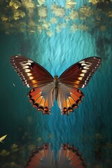 Wall Mural - butterfly in flight with wings spread wide, created with generative ai