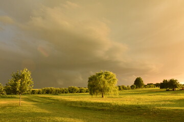 Poster - Storm Clouds Over a Field