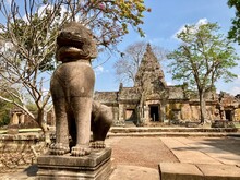 The Phimai Historical Park. Prasat Hin Phimai. Ancient Khmer Temple In Thailand, Nakhon Ratchasima. The Most Important Khmer Architecture Of Thailand