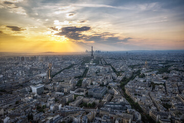 Wall Mural - Paris City Panoramic View with Eiffel Tower