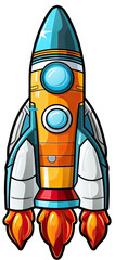 Wall Mural - illustrated design celebrating the power and wonder of space rockets