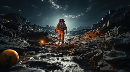 Alien foot prints on the moon