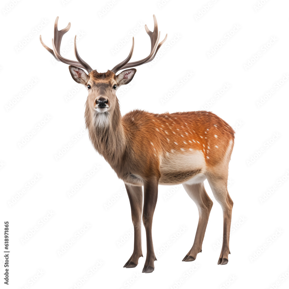 deer isolated on white background Stock Photo | Adobe Stock