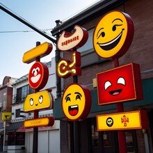 Emojis Breathing Life Into Urban Signages With Their Expressiveness