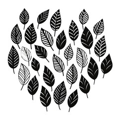 Wall Mural - Inked whispers: depicting the subtleties of monochromatic foliage