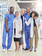 © Tamline L/peopleimages.com - Winning, team portrait and doctors or nurses in healthcare service, leadership and teamwork with hospital diversity. Professional medical people, mentor and internship group, success and clinic goals