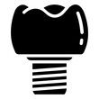 tooth implantation glyph vector icon