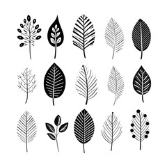 Wall Mural - Monochromatic impressions: depicting the beauty of foliage in grayscale