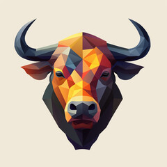 Canvas Print - illustration of a cow's head with geometric shapes