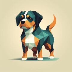 Sticker - illustration of a dog with geometric shapes