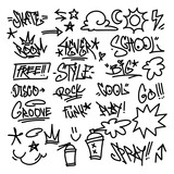Fototapeta Młodzieżowe - set of hand drawn doodles graffiti asset