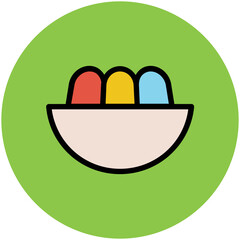 Poster - Food Colored Vector Icons