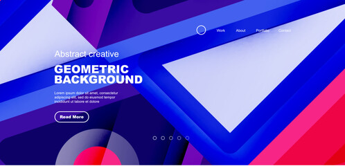 Minimal landing page, geometric shapes. Business or technology design for wallpaper, banner, background, landing page, wall art, invitation, prints