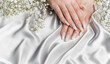 Beauty treatment,  nice manicured woman fingernails.
