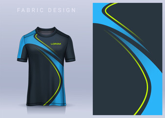 Wall Mural - Fabric textile design for Sport t-shirt, Soccer jersey mockup for football club. uniform front view.