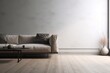 © Thares2020 - Comfortable Sofa with Copy Space on Wall for Advertisement in Living Room Interior Design
