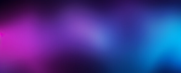 Purple blue abstract color gradient on black background, grainy texture website header design, blurred vibrant colors, copy space