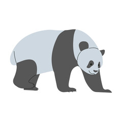 Wall Mural - Panda Single 9 cute on a white background, vector illustration