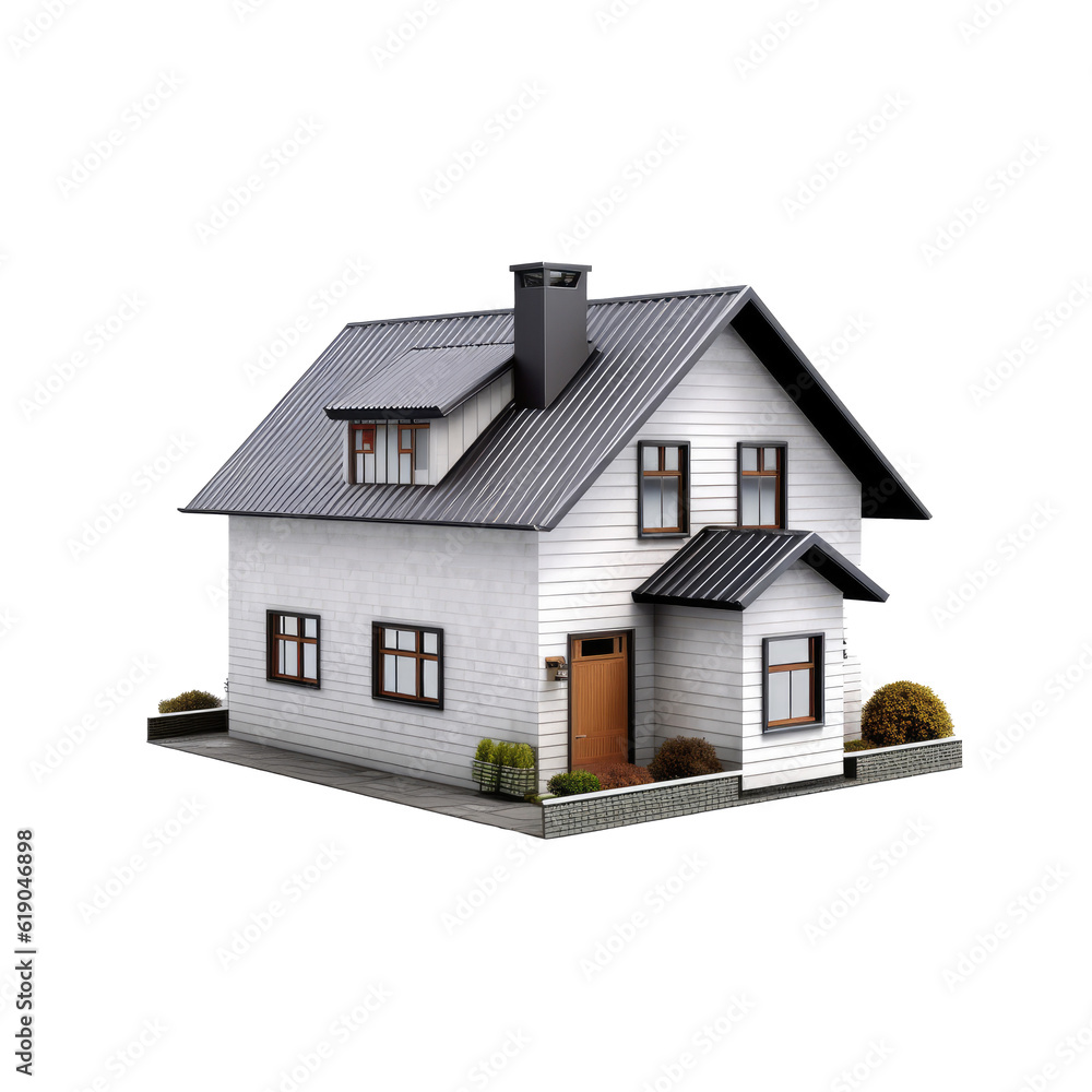 3d house model isolated on transparent background Stock Illustration ...