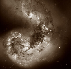 Wall Mural - antennae galaxies or ngc 4038 or ngc 4039. retouched image. elements of this image furnished by nasa