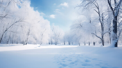 Wall Mural - Winter Wonderland, Snowy Landscapes. Generative Ai