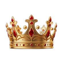 Golden Crown Isolated On White Background