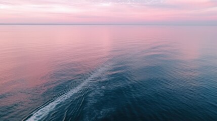 Pink and blue ocean. Generative ai composite.