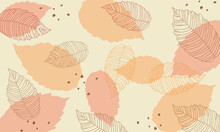 Abstract Art Background Vector. Seamless Floral Pattern With Stylized Autumn Foliage. Falling Leaves. Vector Background For Banner, Poster, Web And Packaging.