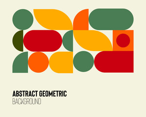 Abstract geometry minimalistic background artwork poster with basic shapes, vector pattern design for web banners, business presentations, branding packages, fabric print, wallpaper