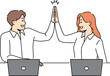 © Dzianis Vasilyeu - Smiling colleagues give high five working together