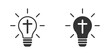 © Burbuzin - Light bulb with christian cross inside. Vector illustration.
